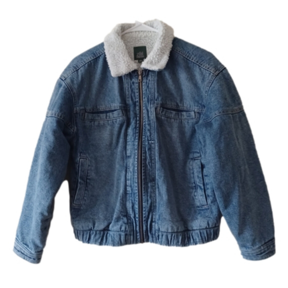Wild Fable acid wash jacket with sherpa lining  womens size XS.   90's l…